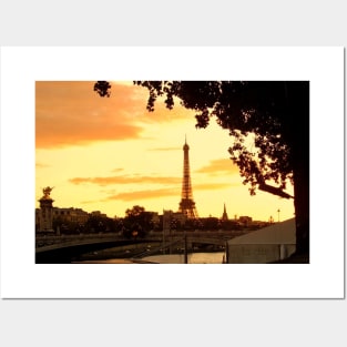 A Paris  walk at sunset Posters and Art